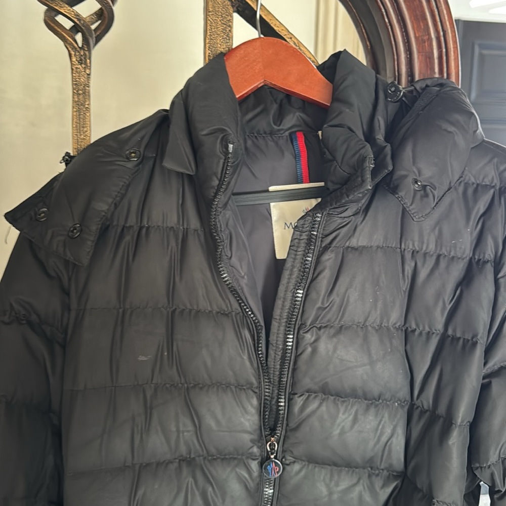 Gently used moncler coat w belt down coat - Picture 2 of 9